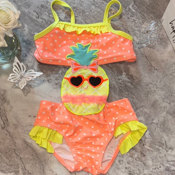 Wonderkids Orange and Yellow Bikini with Pineapple Design - Picture 1 of 4